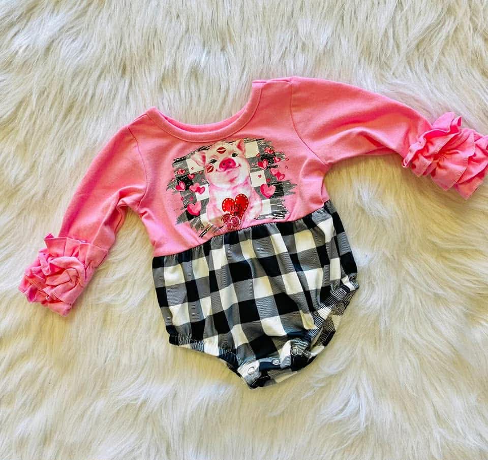 Pink Pig Kiss Onesie
