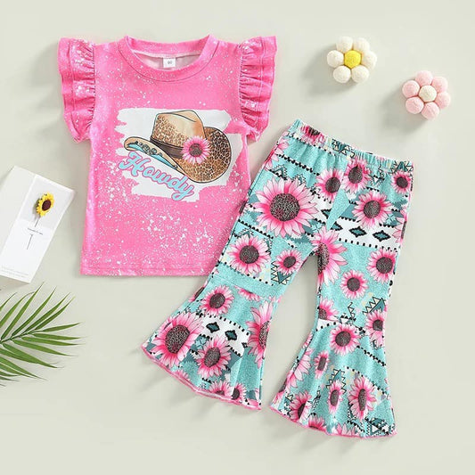 Howdy Pink Sunflower 2pc. Set