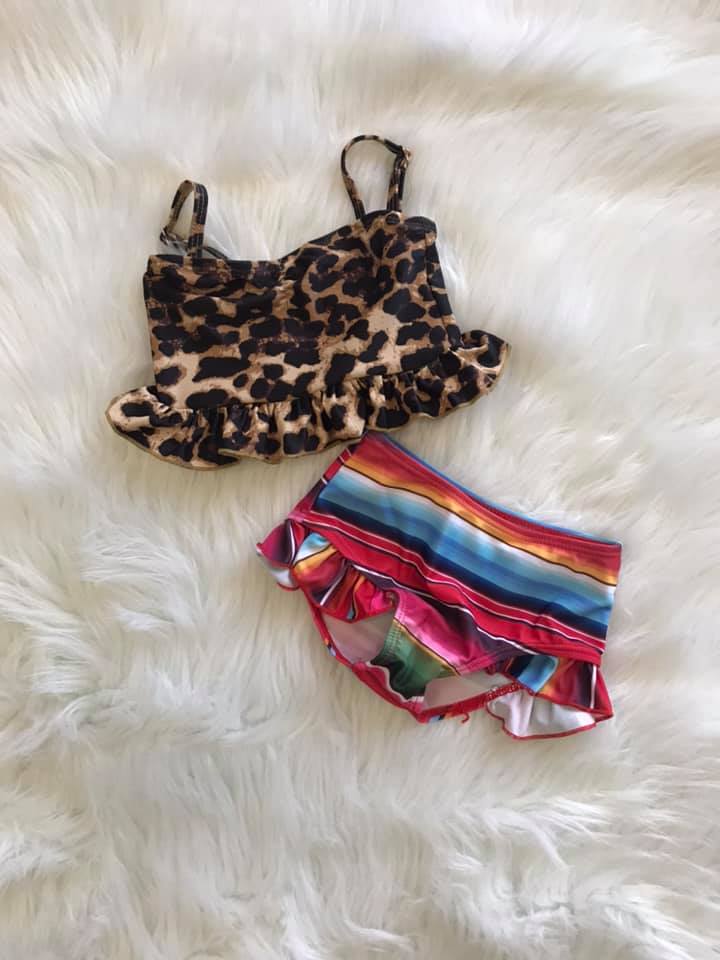 2pc. Swim Suit - Leopard & Serape