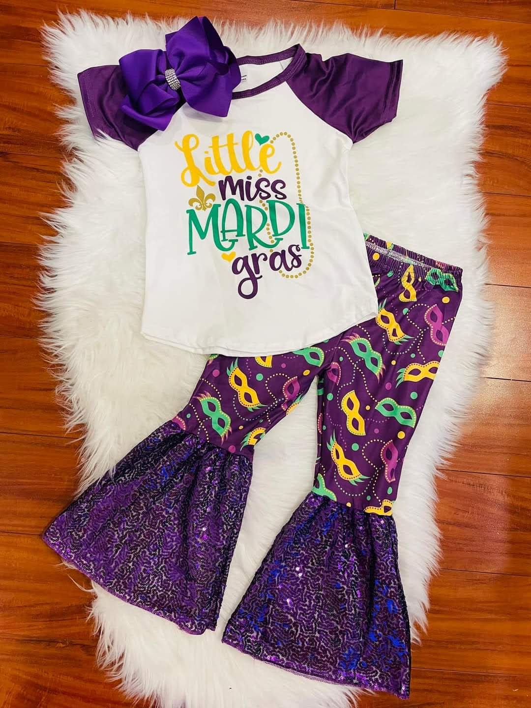 Little Miss Mardi Gras 2-Piece Set